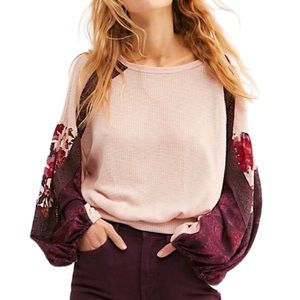 Free a People Casual Clash Thermal Blouse